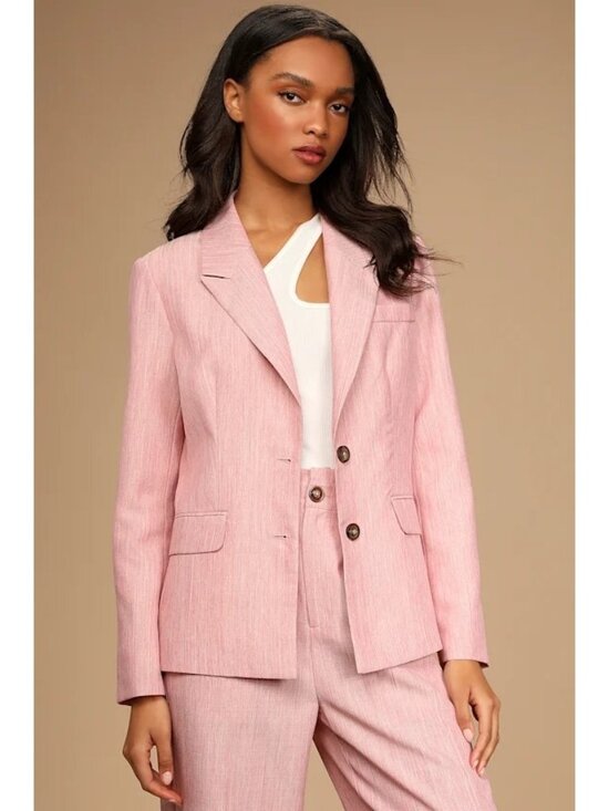 7Th Avenue Design Studio Jackets & Blazers - 7th Avenue Blazer Jacket Size 4 Pink Long Sleeves Two-Button Lightweight